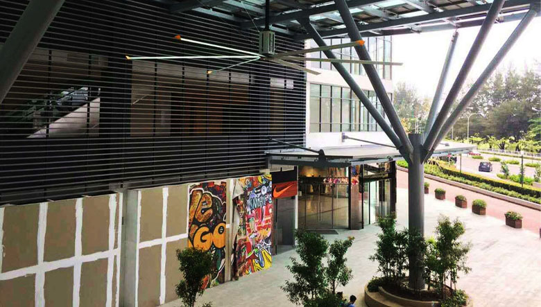 商業中心通風降溫扇機互補案例